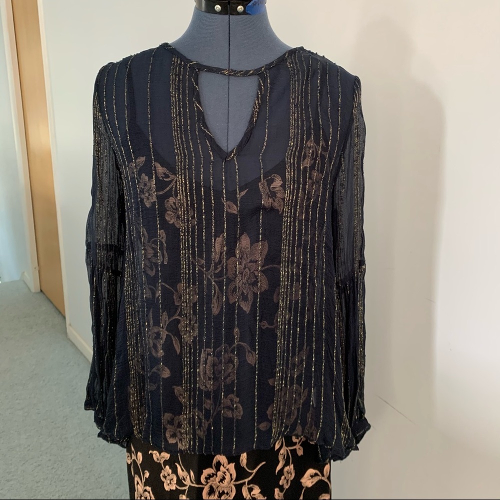 Sheer black blouse
